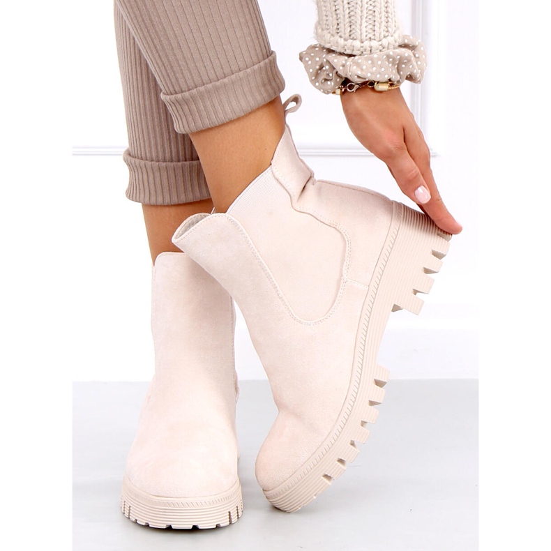 Bottines Chelsea femme Nasty Beige 1