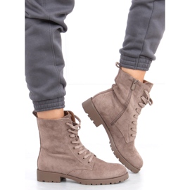 Travailleurs à lacets par Bente Khaki beige 2 Travailleurs à lacets par Bente Khaki beige 2