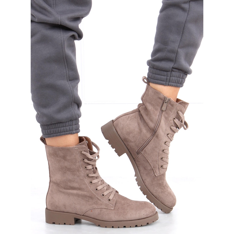 Travailleurs à lacets par Bente Khaki beige 2 Travailleurs à lacets par Bente Khaki beige 2