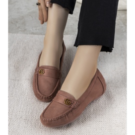 Mocassins roses sur un talon compensé Linette caché 1