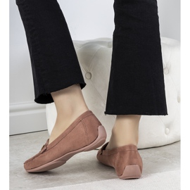 Mocassins roses sur un talon compensé Linette caché 2