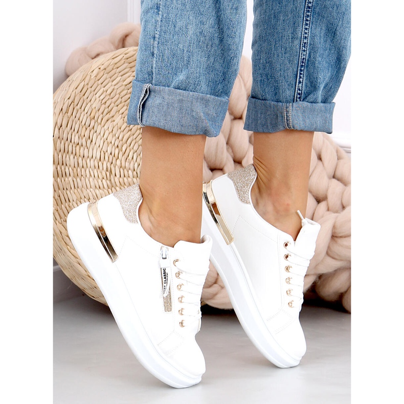Baskets femme Idda Gold blanc 1