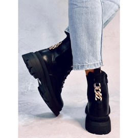Bottines à lacets avec chaîne Clumsy Black noir 1