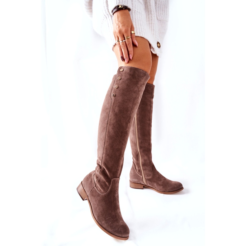 Lewski Shoes Bottes en cuir suédé Earth Velour 2840 beige 5