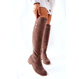 Lewski Shoes Bottes en cuir suédé Earth Velour 2840 beige 6