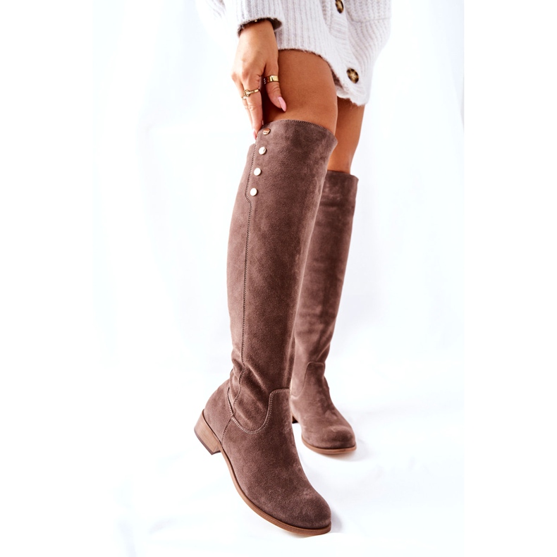 Lewski Shoes Bottes en cuir suédé Earth Velour 2840 beige 6