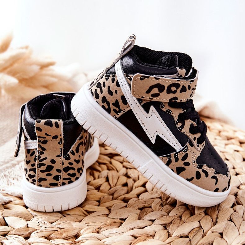 FR1 Chaussures de Sport Hautes Enfant Noir et Beige Bartnie blanc brun 1