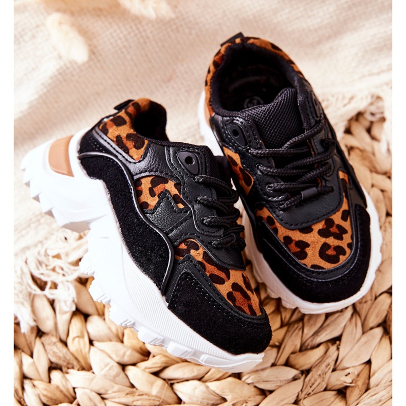 FR1 Chaussures Sport Enfant Baskets Marron et Noir Nila blanc brun 1