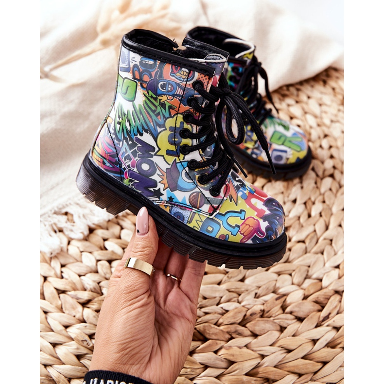 FR1 Bottes chaudes pour enfants avec une fermeture éclair Tiptop colorée multicolore 2