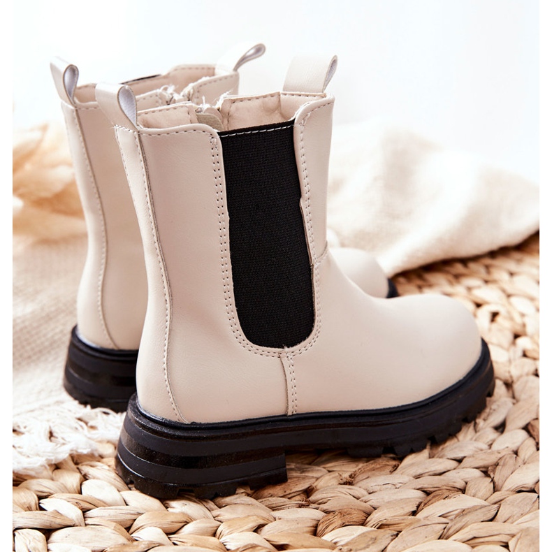 FR1 Bottes Chaudes Enfant Beige Alanya noir 2