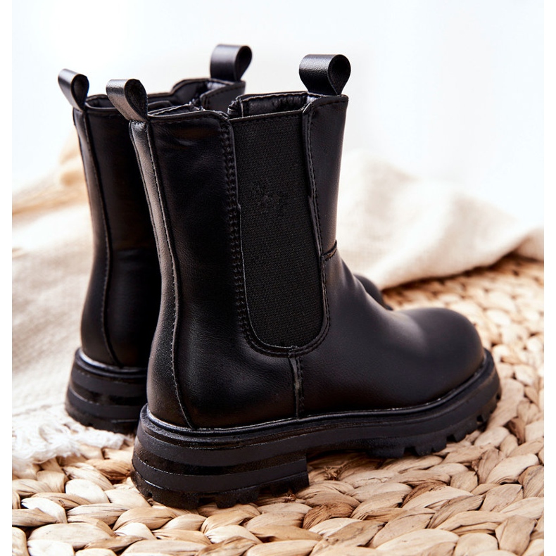FR1 Bottes chaudes noires pour enfants Alanya le noir 1