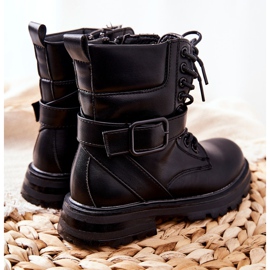 FR1 Bottes Dollay noires pour enfants avec boucle le noir 2