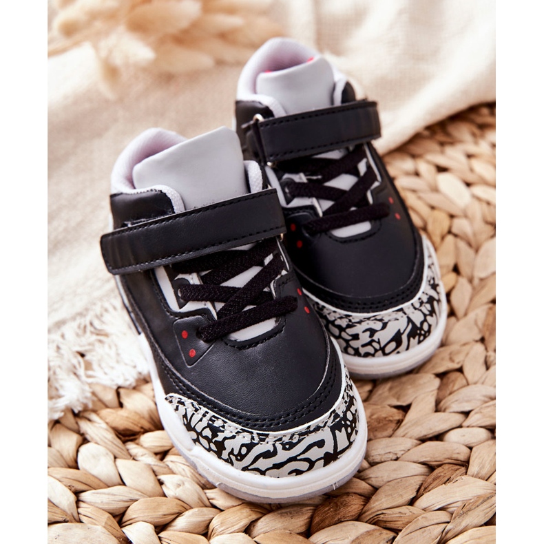 Chaussures de sport pour enfants en lin noir et blanc 1