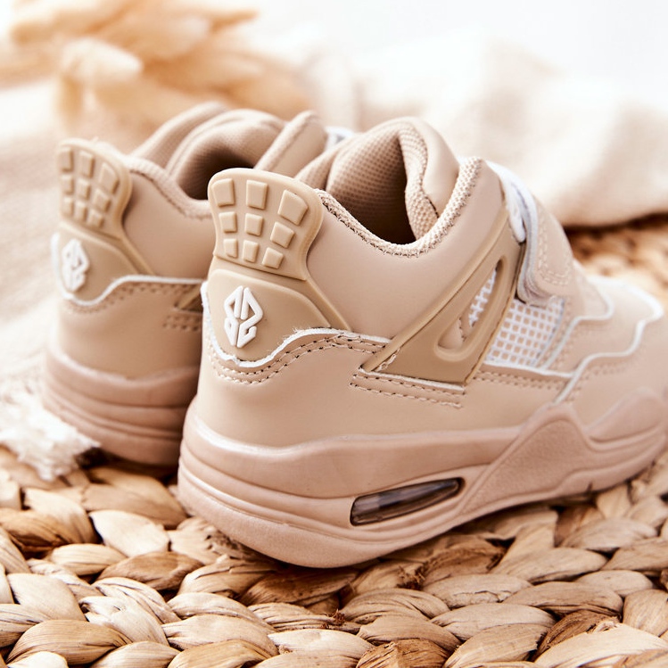 FR1 Chaussures de sport en cuir pour enfants Beige Marisa blanc 1