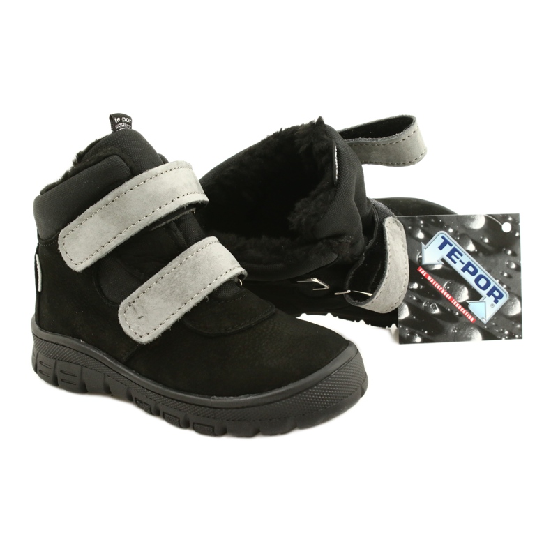 Bottes Imperméables Noires avec Velcro Mazurek 1360 gris 5