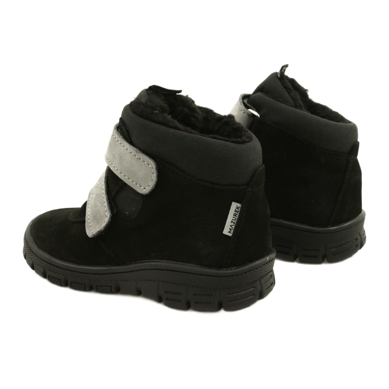 Bottes Imperméables Noires avec Velcro Mazurek 1360 le noir gris 3