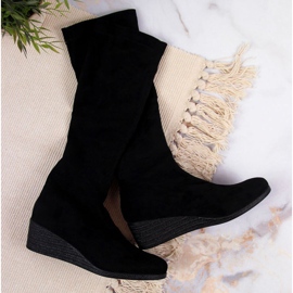 Bottes en daim noires sur le coin Filippo W PAW299 le noir 1