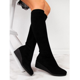 Bottes en daim noires sur le coin Filippo W PAW299 le noir 3