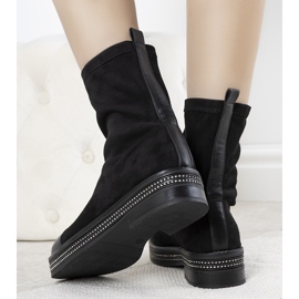 Bottines noires avec oxyde de zirconium My Way le noir 2