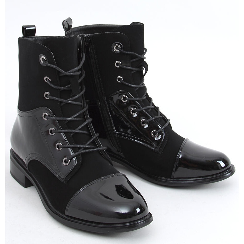 Bottines en cuir verni Nina Noir le noir 1 Bottines en cuir verni Nina Noir le noir 1