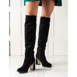 Goodin Bottes en daim élégantes le noir 3