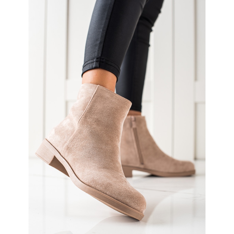 Mannika Bottes en daim classiques beige 1
