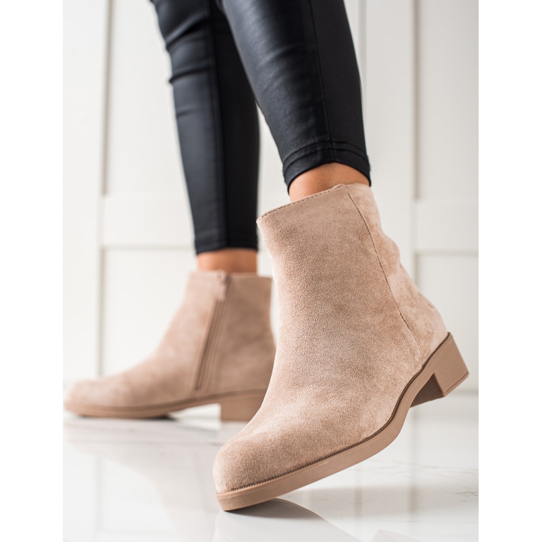 Mannika Bottes en daim classiques beige 2