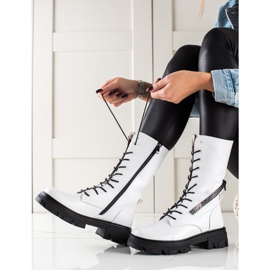 Bottes avec fermeture éclair décorative par Sergio Leone blanche 2