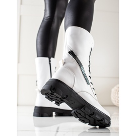 Bottes avec fermeture éclair décorative par Sergio Leone blanc 1