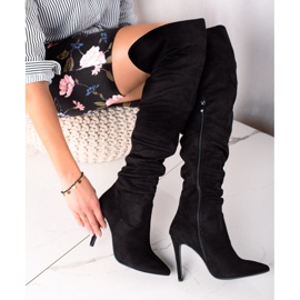 TRENDI Bottes sexy à talons hauts le noir 2