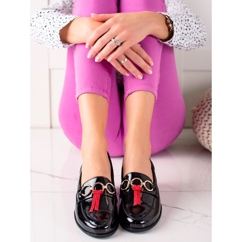 Filippo Chaussures en cuir laqué noir 2