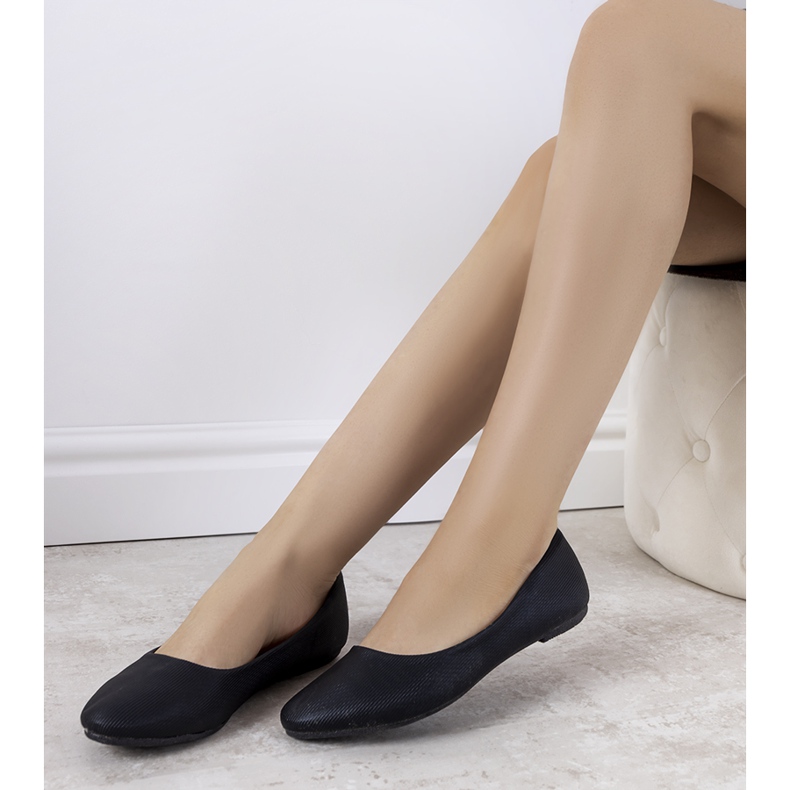 Ballerines noires en éco-daim Silma le noir 2