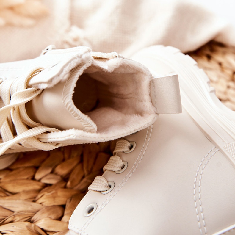 FR1 Baskets chaudes en cuir pour enfants beige clair Bomi 1 FR1 Baskets chaudes en cuir pour enfants beige clair Bomi 1