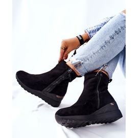 PE1 Bottines compensées en daim noires Athelaine le noir 1