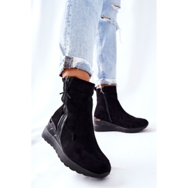 PE1 Bottines compensées en daim noires Athelaine le noir 4