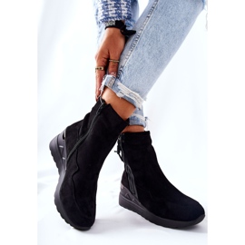 PE1 Bottines compensées en daim noires Athelaine le noir 5