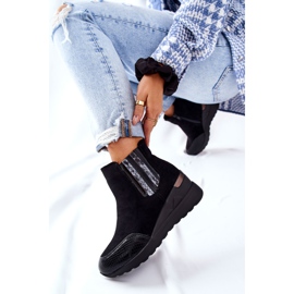 PE1 Bottes compensées en daim noires Manakel 1