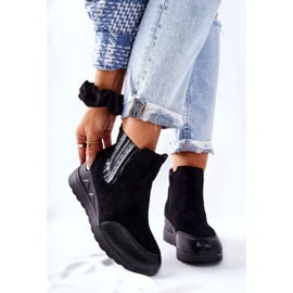 PE1 Bottes compensées en daim noires Manakel le noir 4