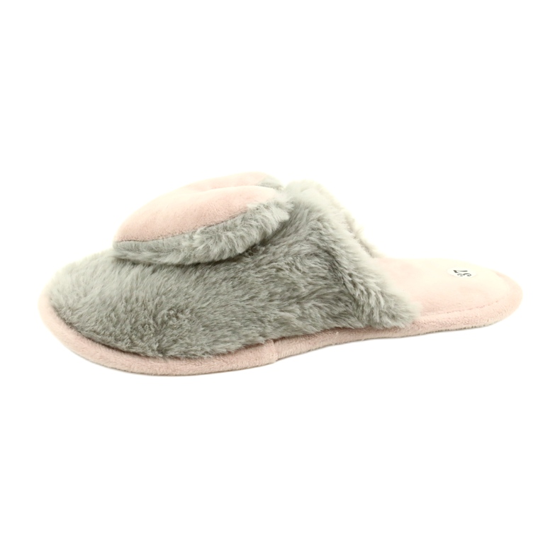Evento Slippers de fourrure pour femmes 21pa36-4378-rose gris 2