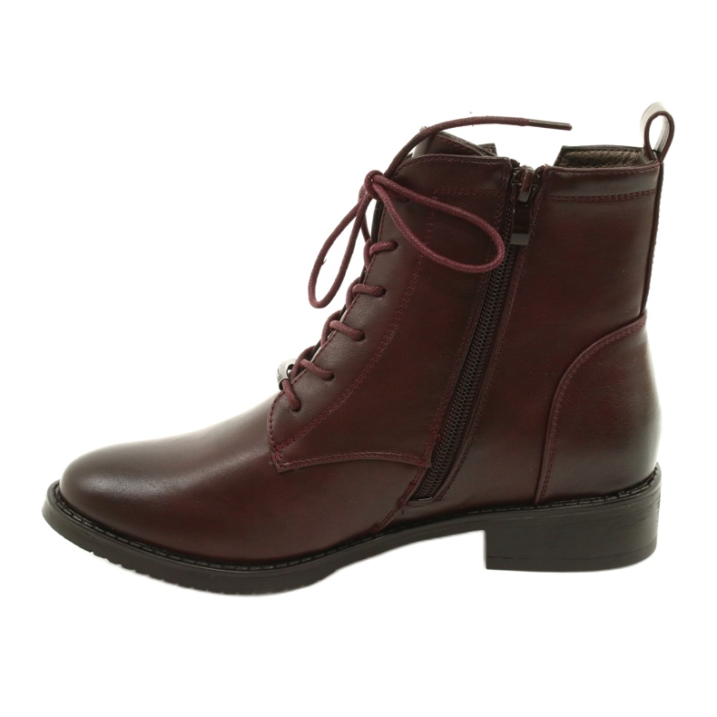 M.Daszyński Bottines Worker SA62-90 Bordeaux rouge 2