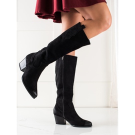 Bottes confortables en daim VINCEZA le noir 2