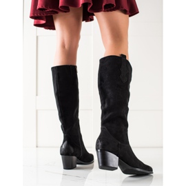 Bottes confortables en daim VINCEZA le noir 3