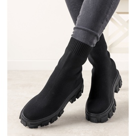 Boots noires sur semelle épaisse Randy le noir 1
