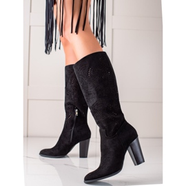 TRENDI Bottes ajourées à la mode le noir 4