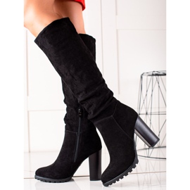 Sixth Sense Bottes en daim élégantes le noir 1
