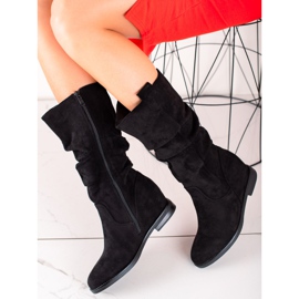 Renda Bottes compensées en daim le noir 1