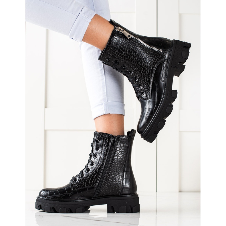 TRENDI Travailleurs avec une fermeture éclair décorative le noir 1