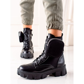 Best Shoes Ouvriers avec une poche en daim le noir 3