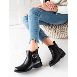 TRENDI Bottes avec une boucle d'or le noir 1