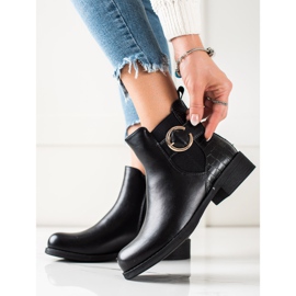 TRENDI Bottes avec une boucle d'or le noir 2